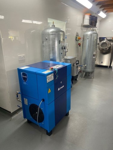 photograph of food grade air compressor upgrade after completion