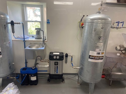 photo of customer's air compressor system upgrade after completion