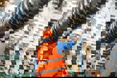 Transporting a metal part